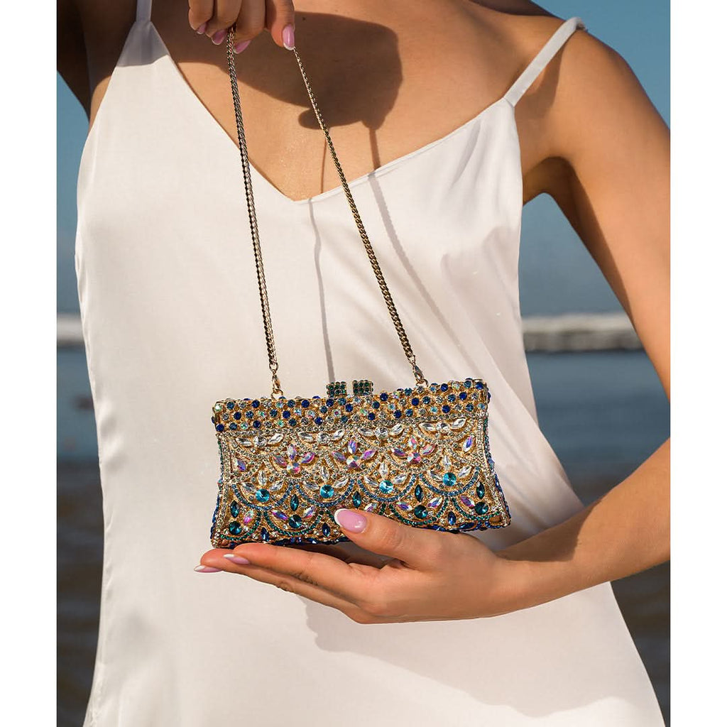 Aubrielle Diamond - Encrusted Clutch Bag - ShopLorca