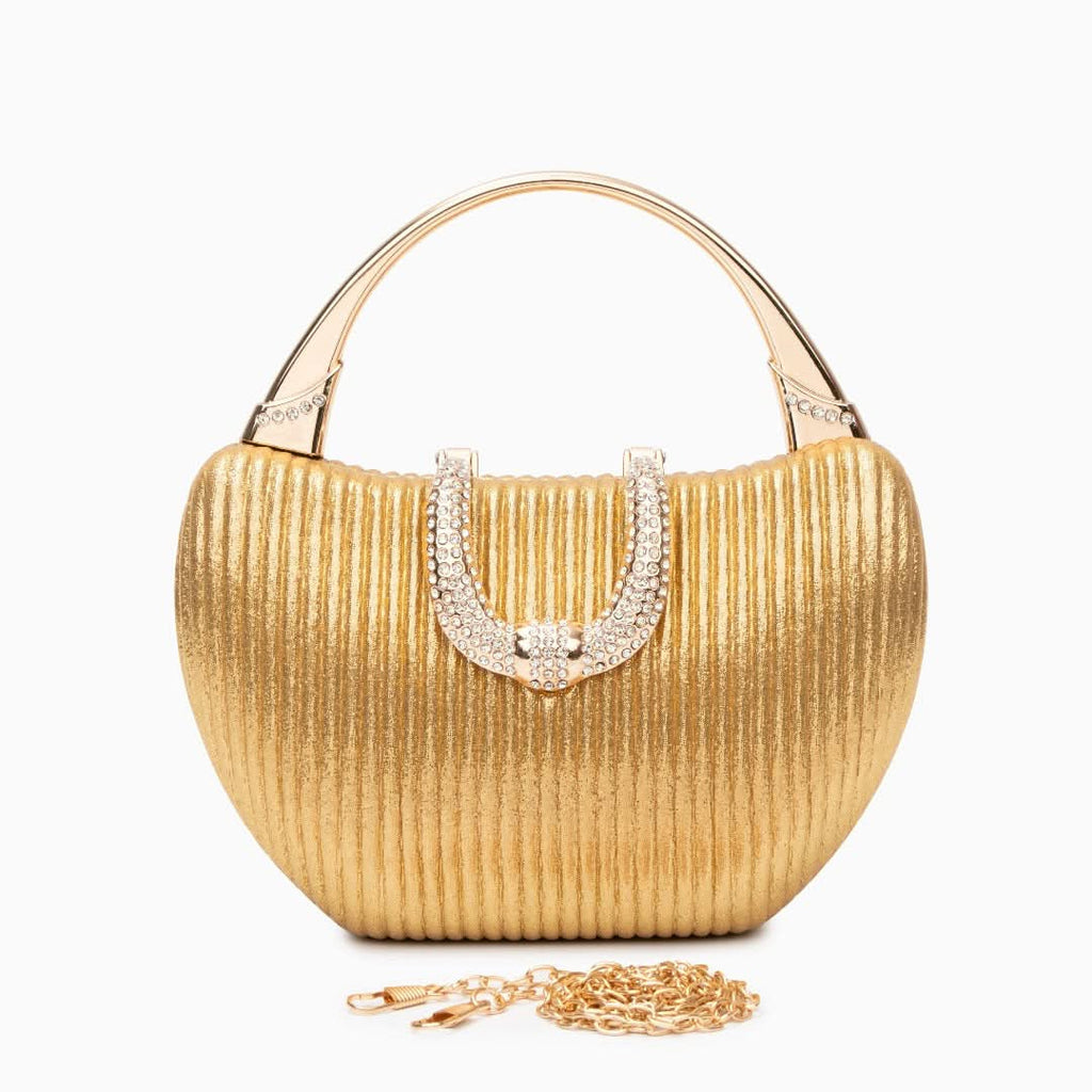 Fancy Metallic Evening Handbag Black - ShopLorca