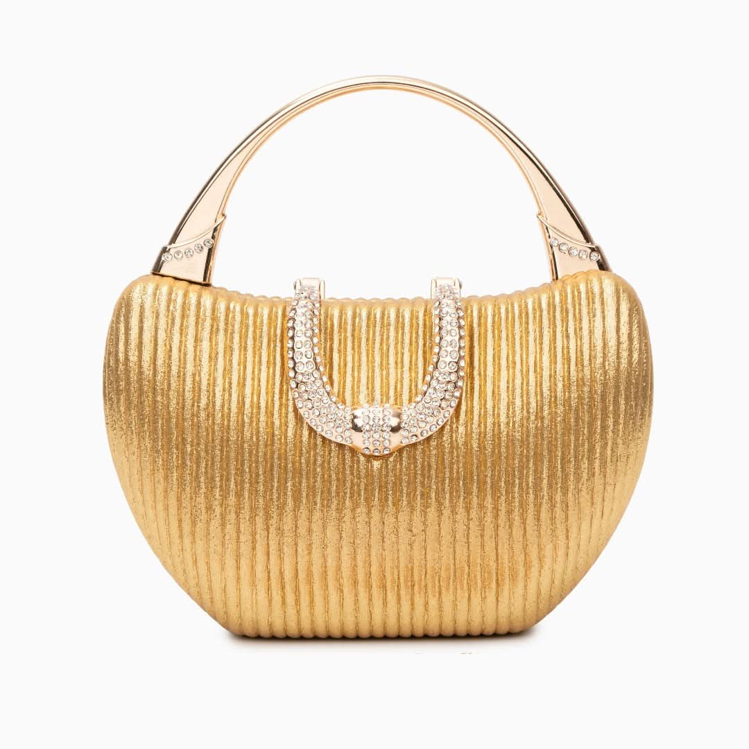 Fancy Metallic Evening Handbag Black - ShopLorca