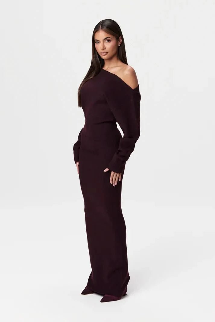 Lamouria® Drop - Shoulder Sweater Dress - ShopLorca