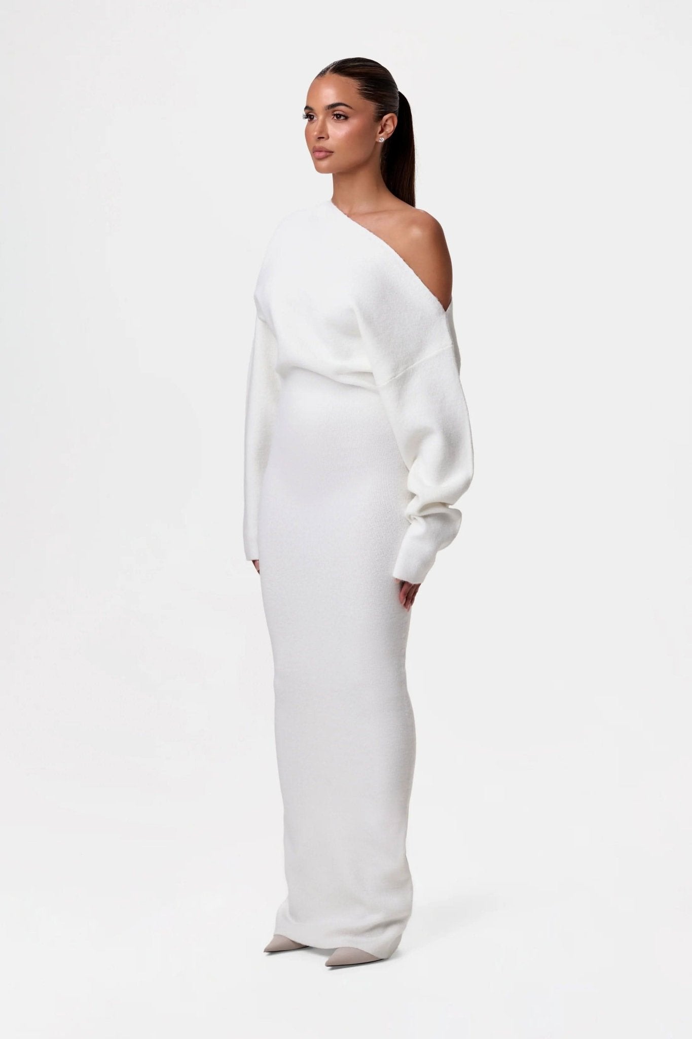 Lamouria® Drop - Shoulder Sweater Dress - ShopLorca