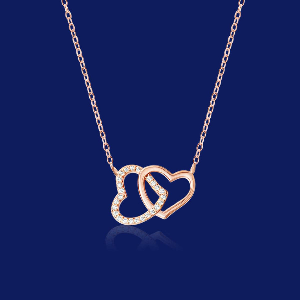 Lustrous Interlocking Hearts Necklace - ShopLorca