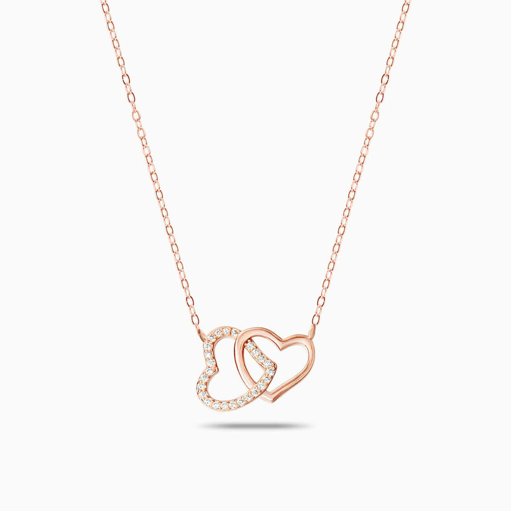 Lustrous Interlocking Hearts Necklace - ShopLorca