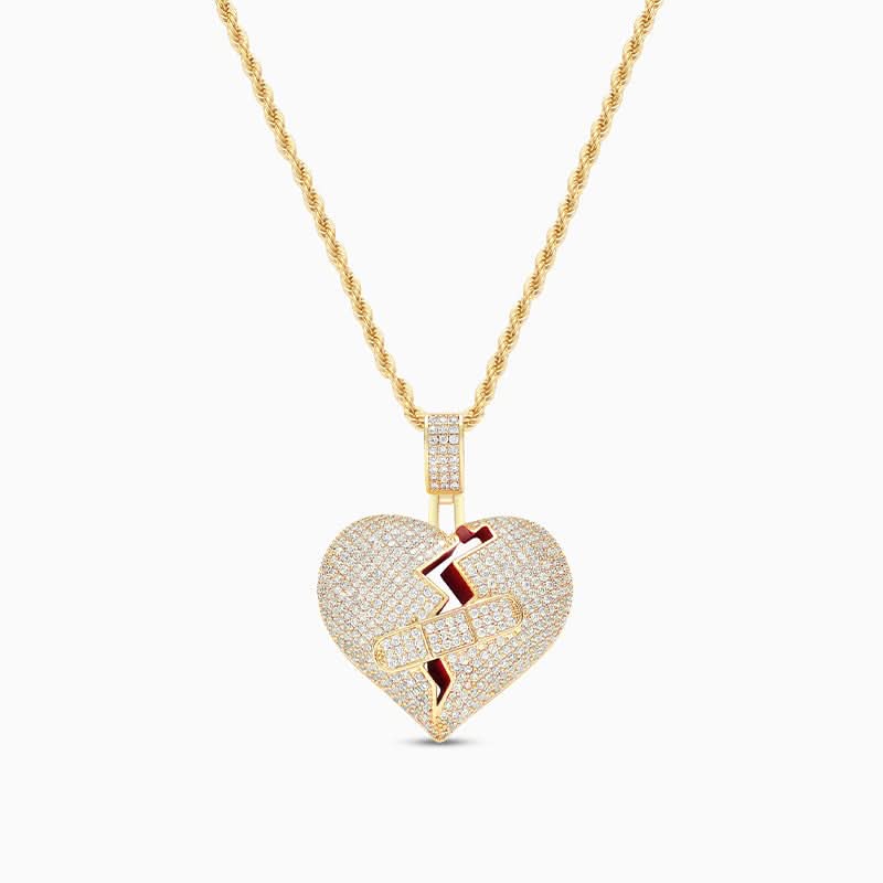 Sparkling Bandaged Heart Necklace - ShopLorca