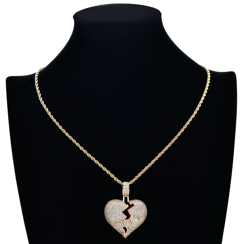 Sparkling Bandaged Heart Necklace - ShopLorca
