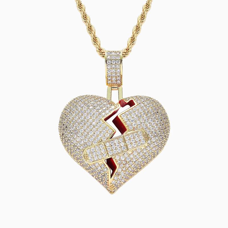 Sparkling Bandaged Heart Necklace - ShopLorca