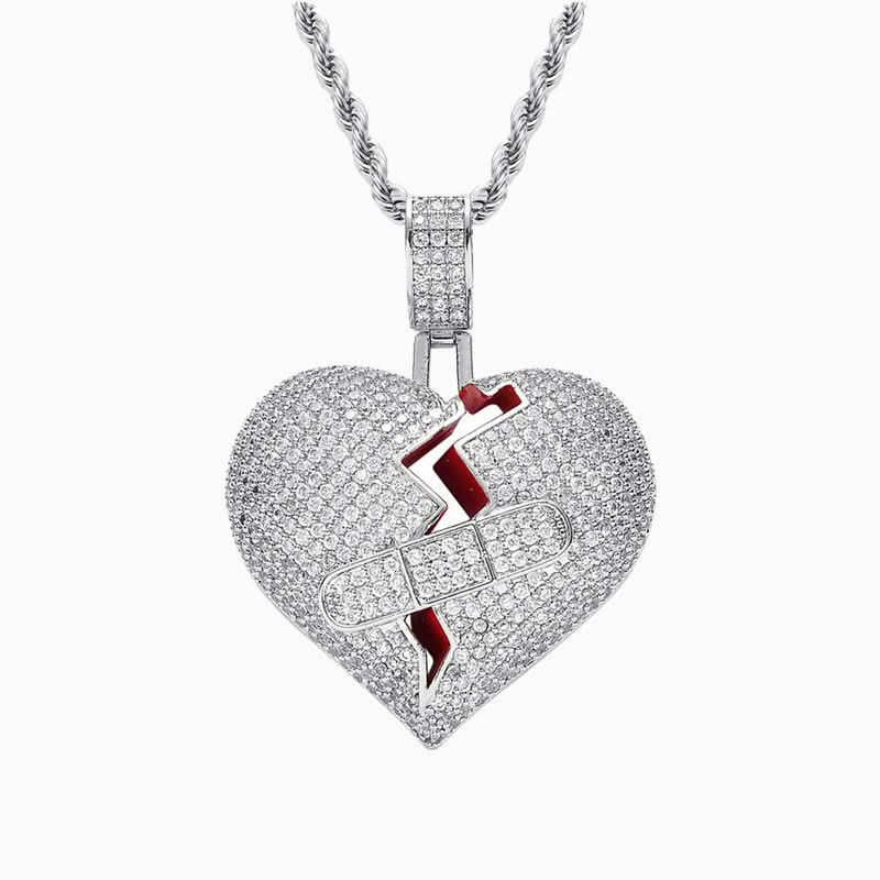 Sparkling Bandaged Heart Necklace - ShopLorca