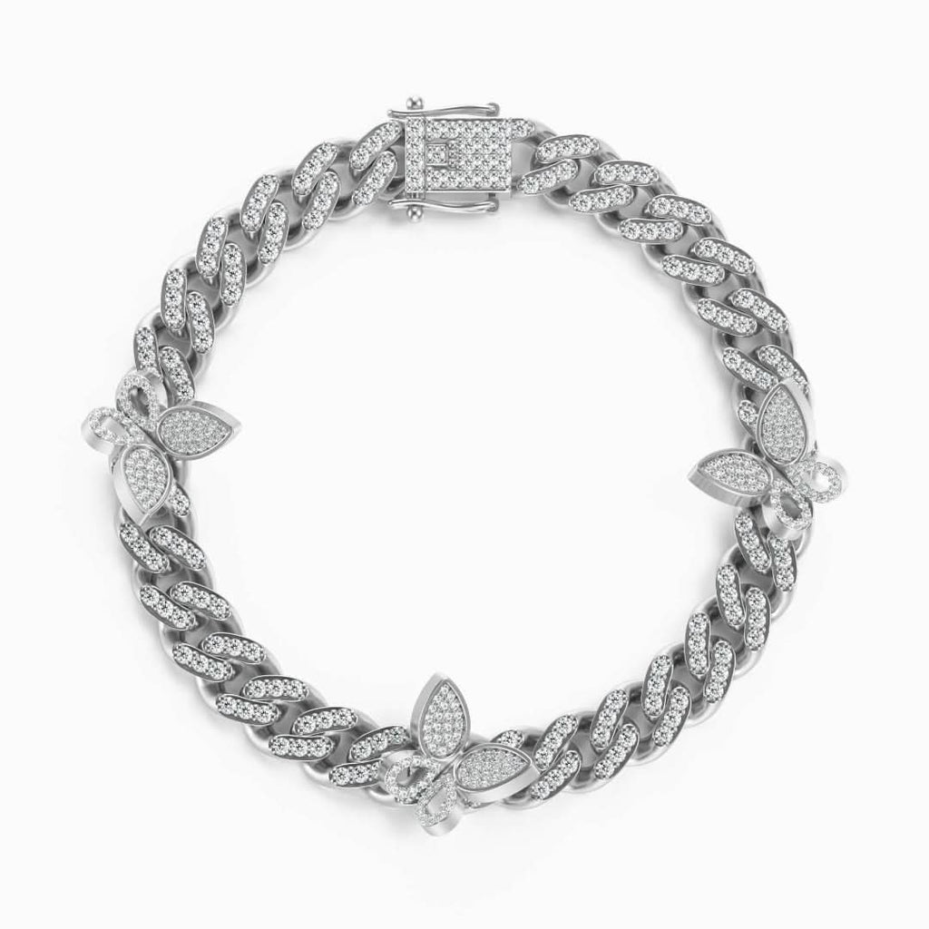 Sparkling Butterflies Cuban Anklet - ShopLorca