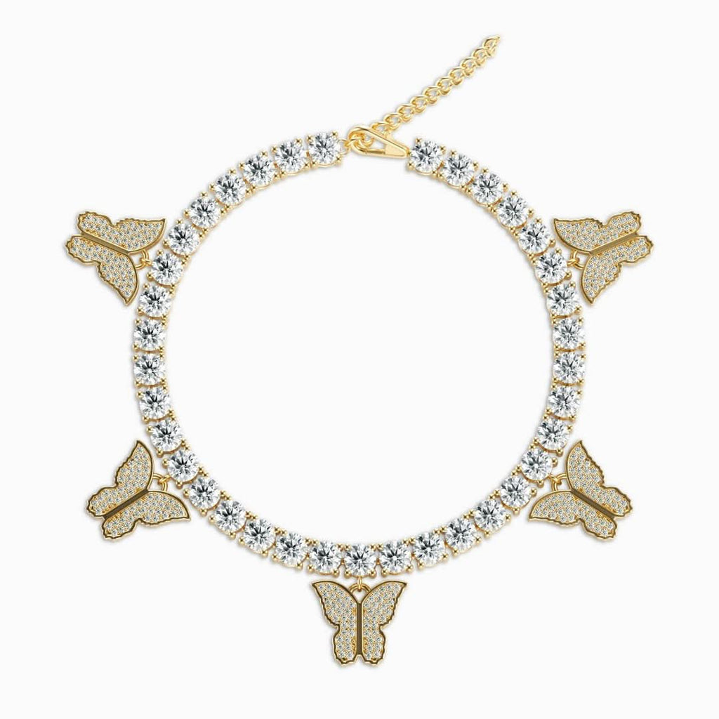 Sparkling Butterflies Tennis Anklet - ShopLorca
