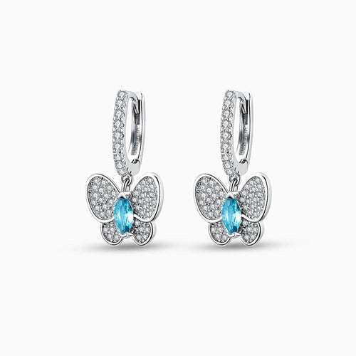 Sparkling Butterfly Mini Hoop Earrings - ShopLorca