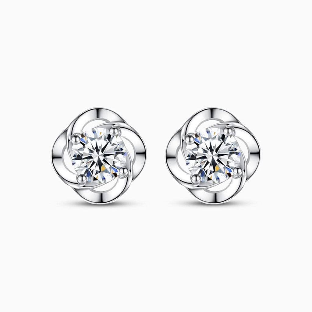 Sparkling Flower Stud Earrings - ShopLorca