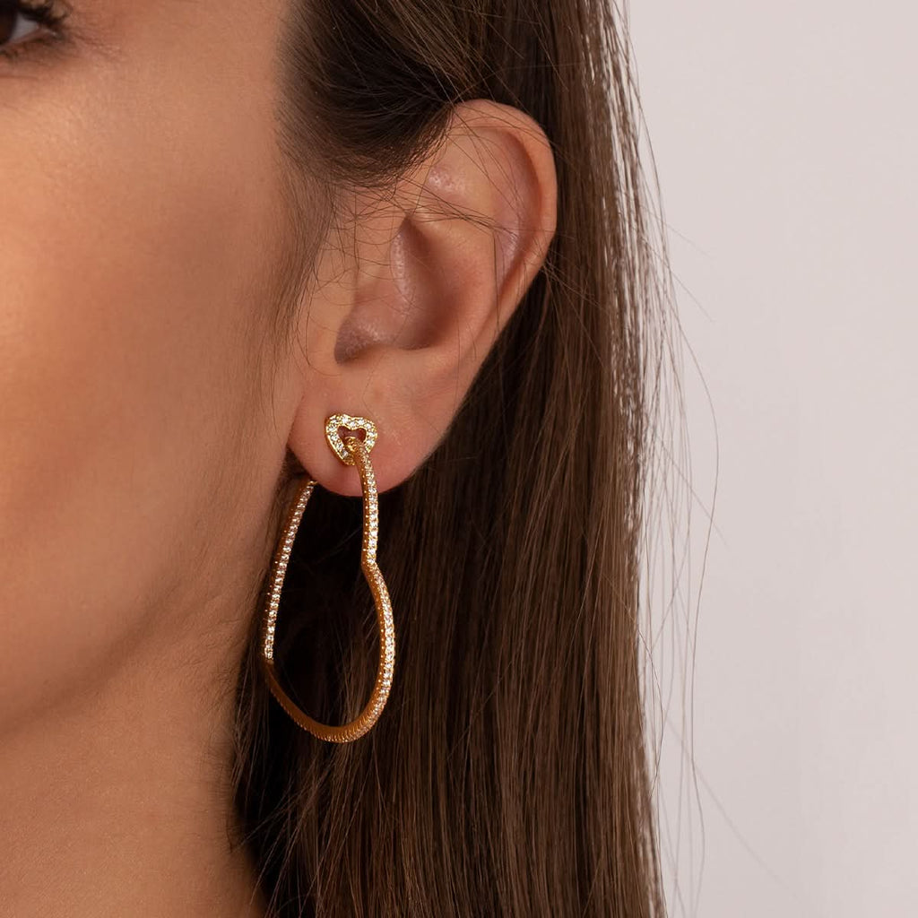 Sparkling Love Hoop Earrings - ShopLorca