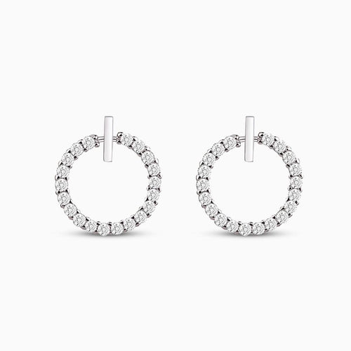Sparkling Open Circle Stud Earrings - ShopLorca