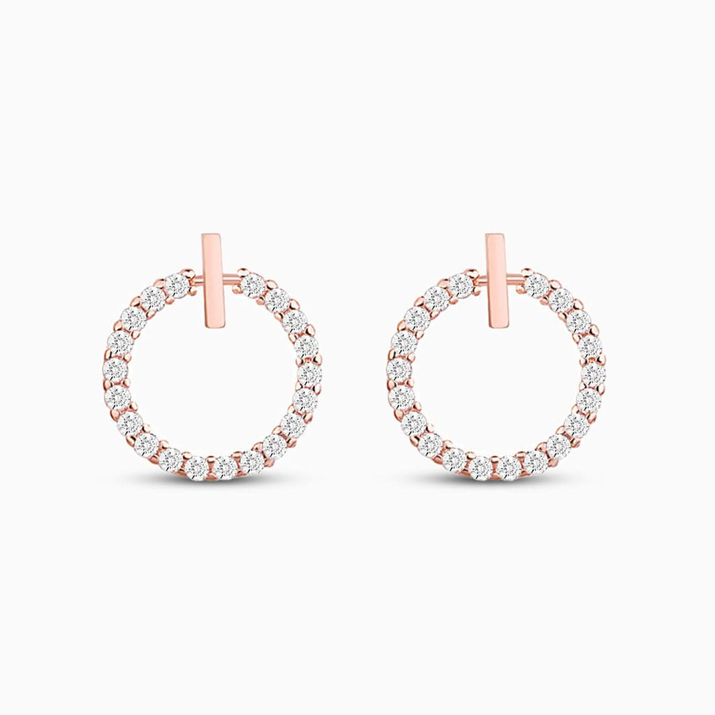 Sparkling Open Circle Stud Earrings - ShopLorca
