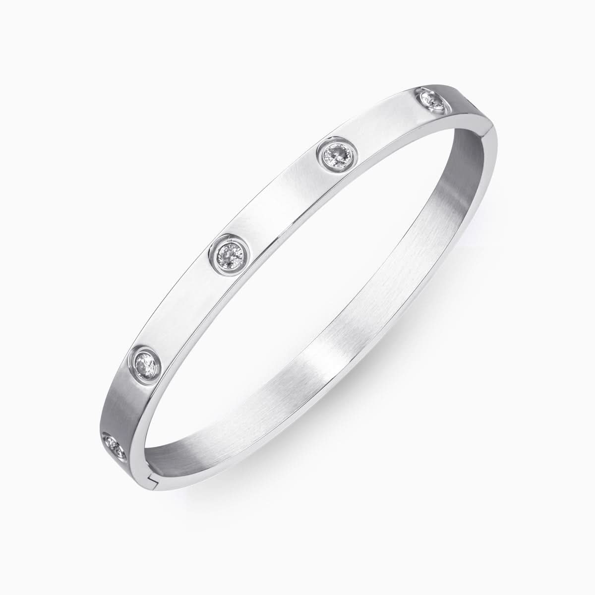 Studded Sparkling Stones All Around Bangle - ShopLorca