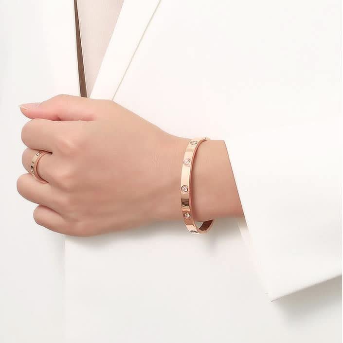 Studded Sparkling Stones All Around Bangle - ShopLorca