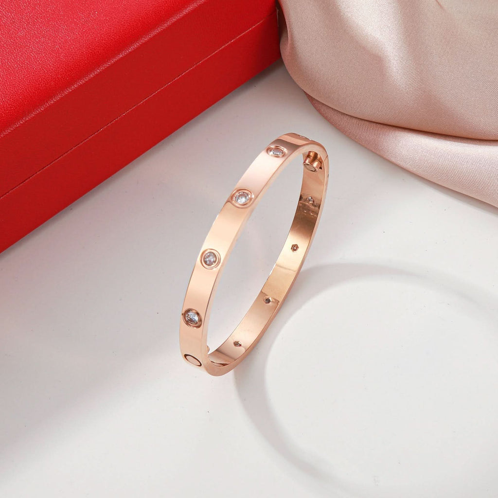 Studded Sparkling Stones All Around Bangle - ShopLorca
