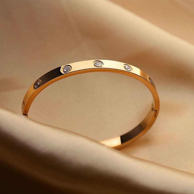 Studded Sparkling Stones All Around Bangle - ShopLorca