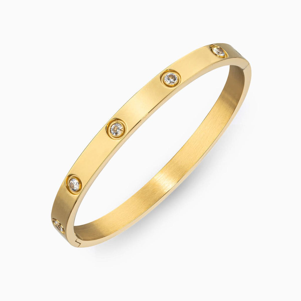 Studded Sparkling Stones All Around Bangle - ShopLorca