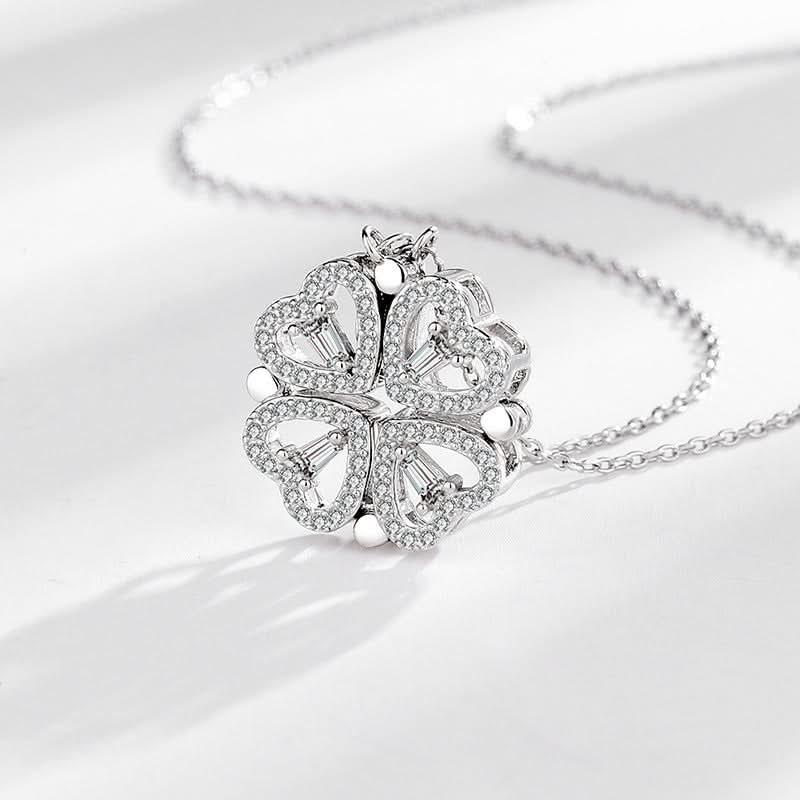 Two In One Heart Clover Necklace - ShopLorca