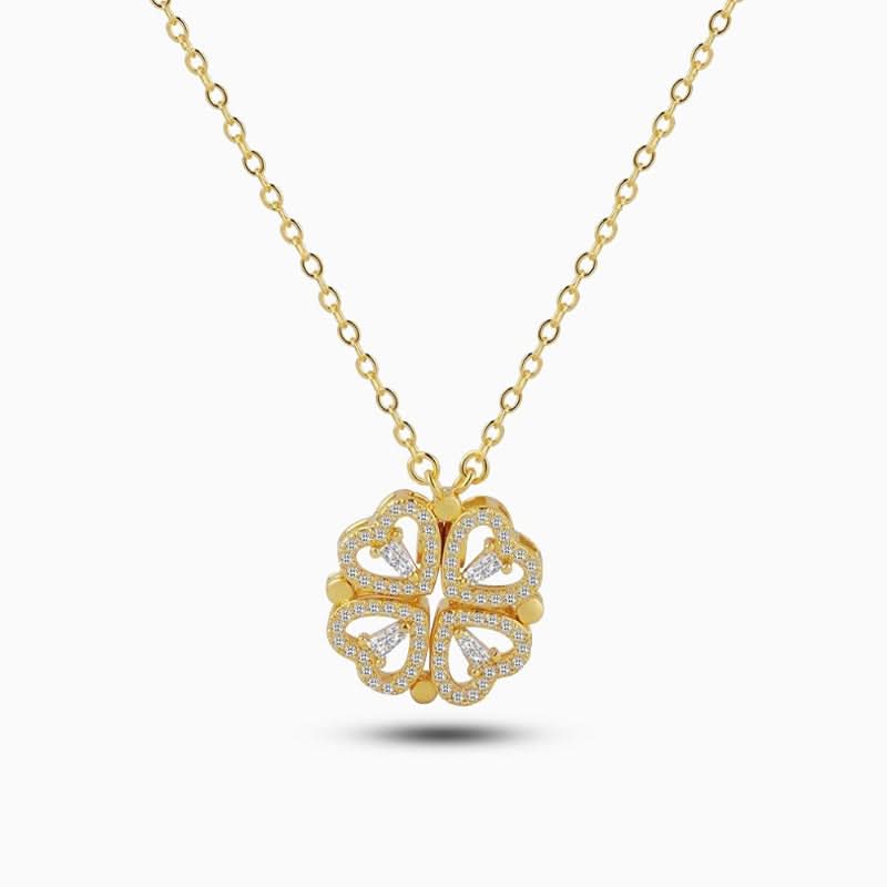 Two In One Heart Clover Necklace - ShopLorca